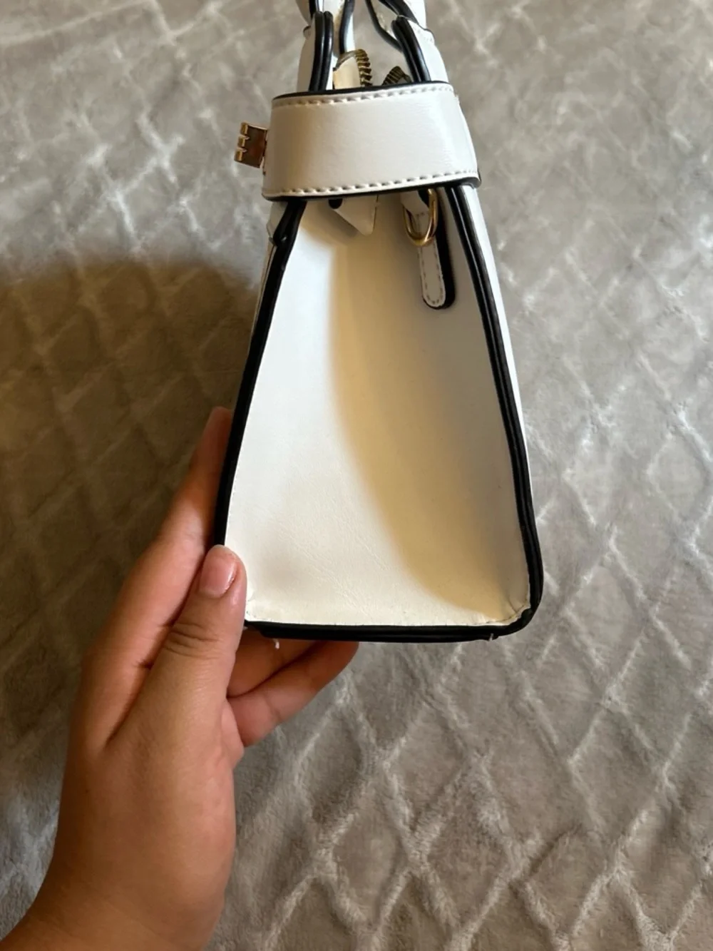 Elegant White Top-Handle Women's Handbag